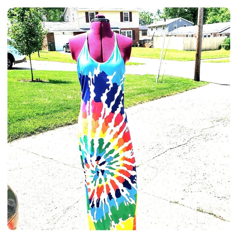 Tie dye maxi dress